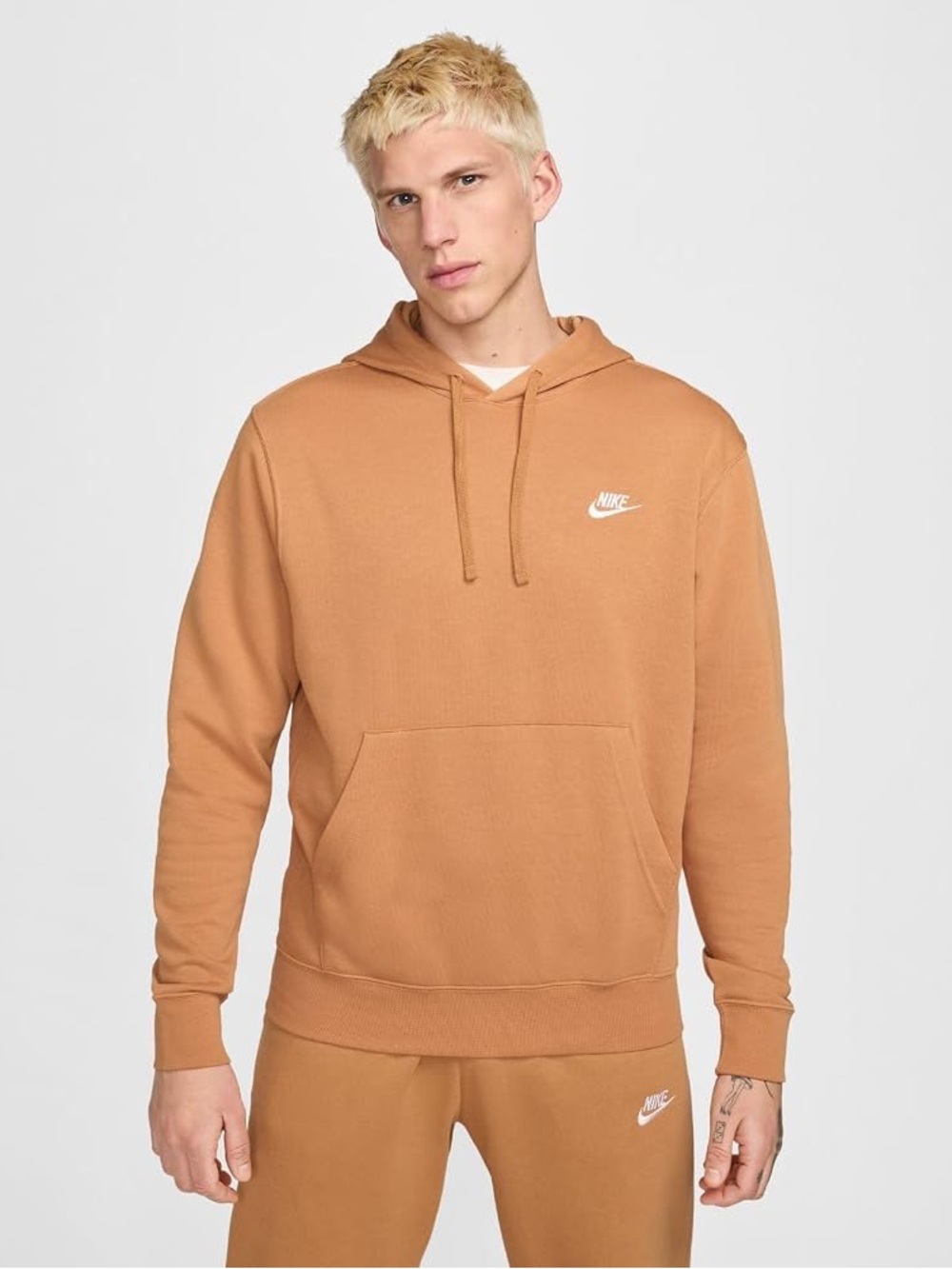 Nike Pullover Hoodie | Mustard Yellow | Kangaroo Pocket | Medium | Tall Friendly